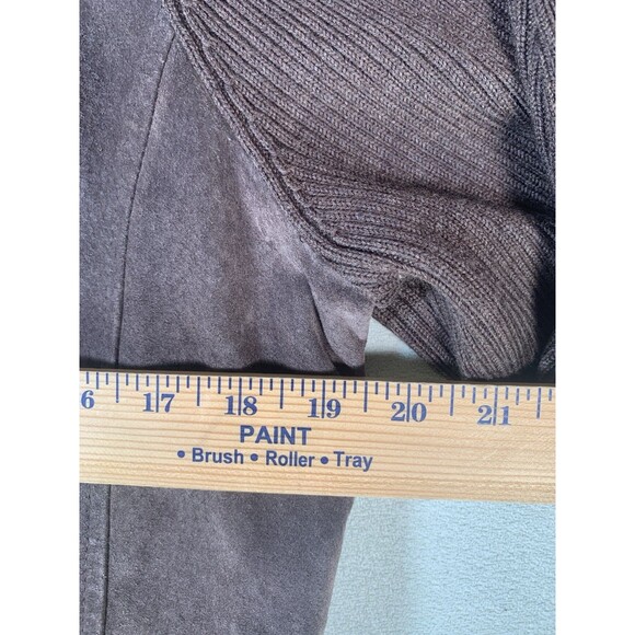 Pendleton Full Zip Suede Leather Merino Wool Jacket Womens L Brown Vintage - Picture 5 of 11